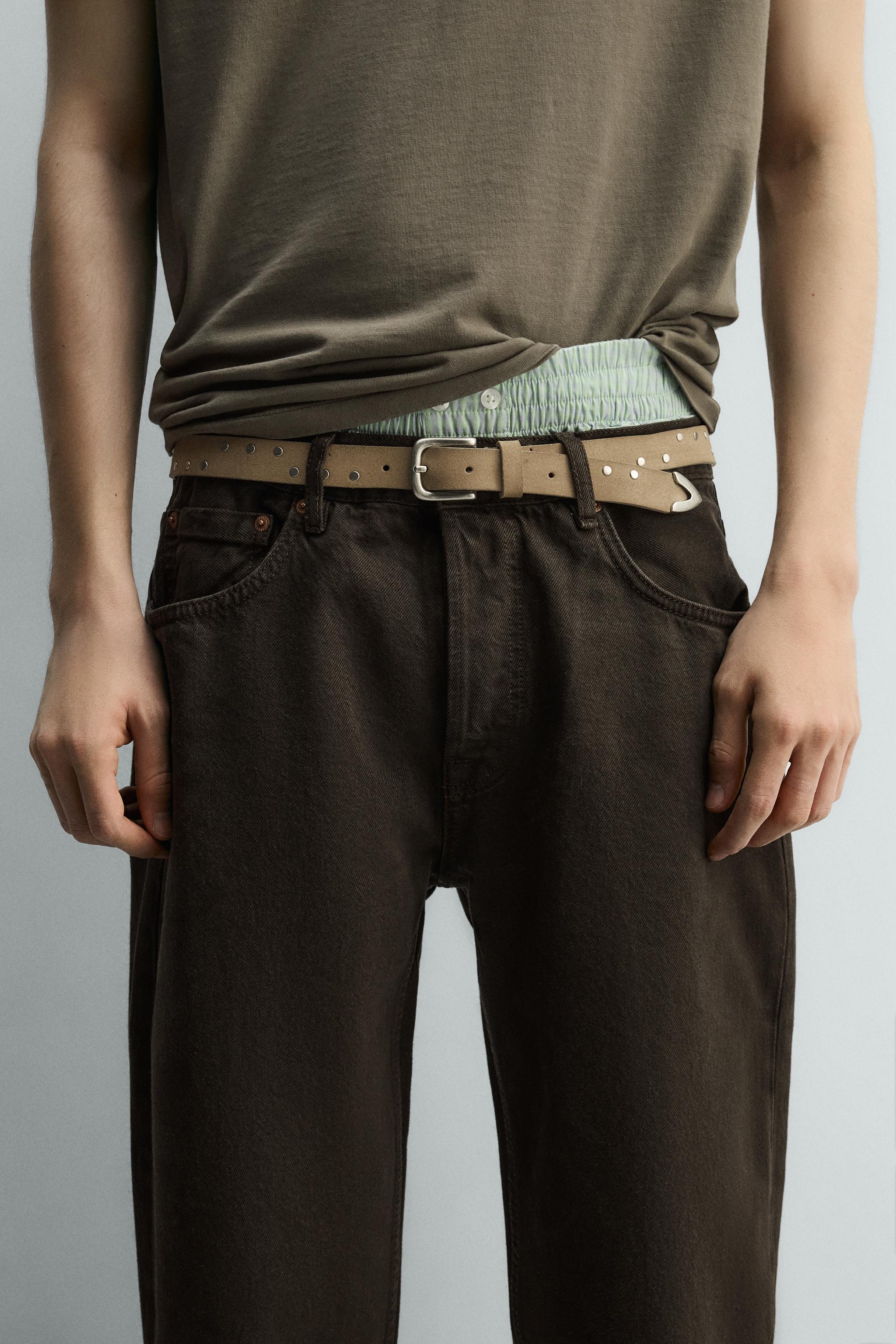 STUDDED LEATHER BELT